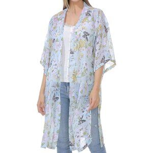 Women’s Chiffon Kimono Polyester Open Front Duster Kimono Beach  Cover Up